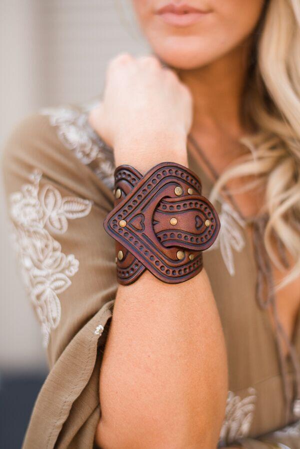 In the Saddle Leather Bracelet Cuff
