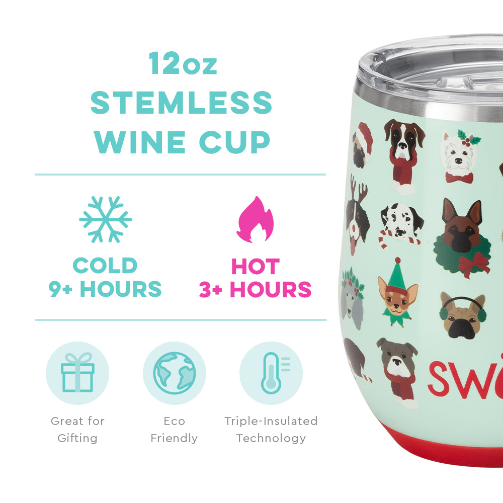 Happy Howlidays Swig Life Stemless Wine Cup Swig Life - 12 oz