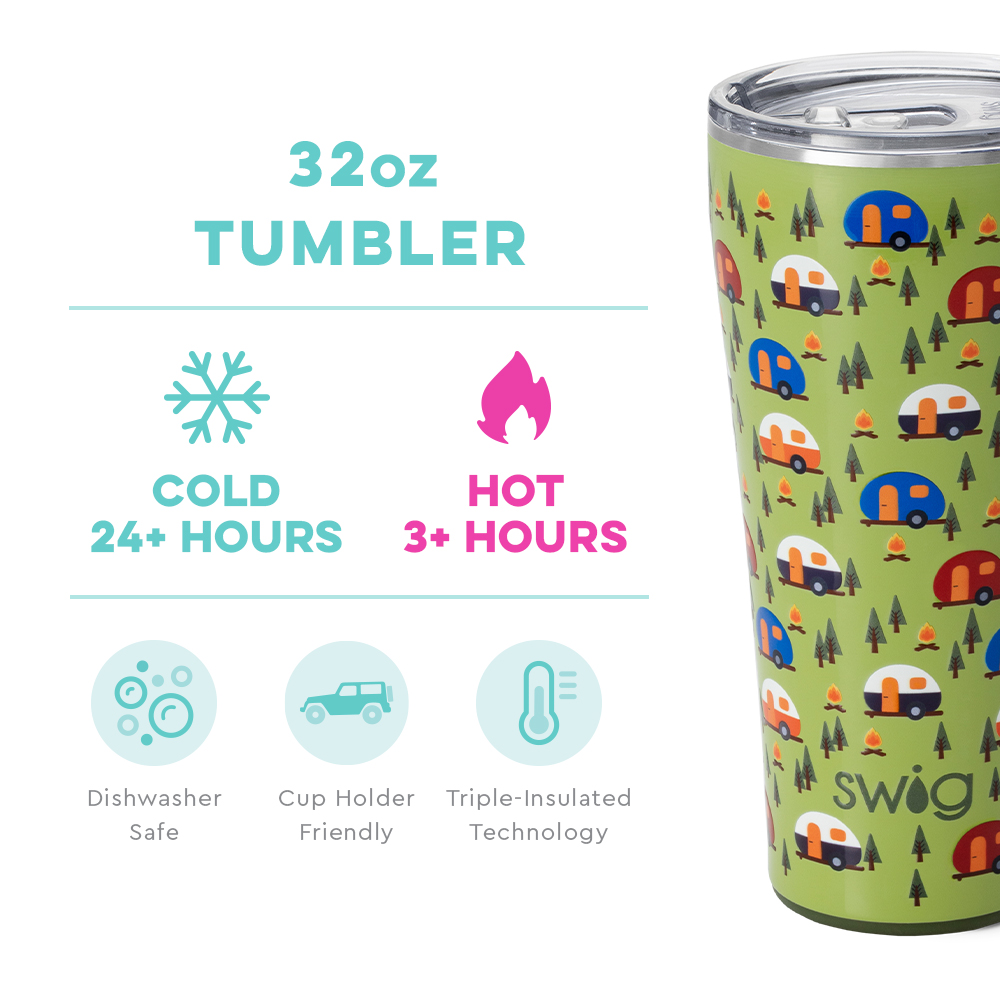 Happy Camper Swig Life Tumbler - 32 oz