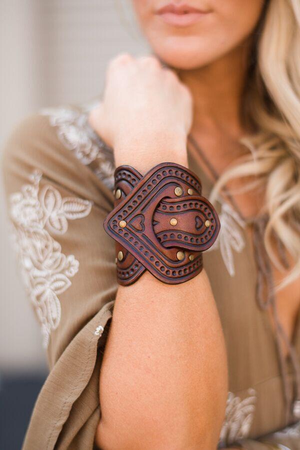 In the Saddle Leather Bracelet Cuff